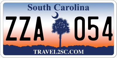 SC license plate ZZA054