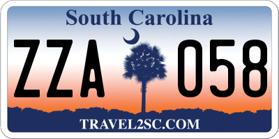 SC license plate ZZA058