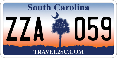 SC license plate ZZA059