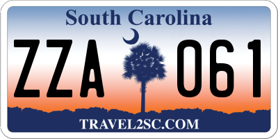 SC license plate ZZA061