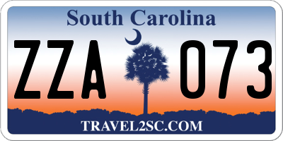 SC license plate ZZA073