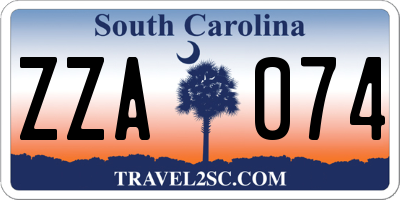 SC license plate ZZA074