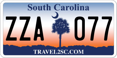 SC license plate ZZA077