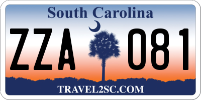 SC license plate ZZA081