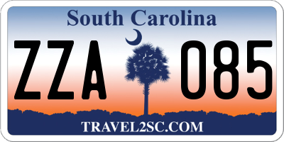 SC license plate ZZA085