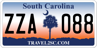 SC license plate ZZA088