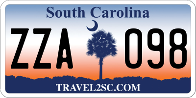 SC license plate ZZA098