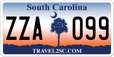 SC license plate ZZA099