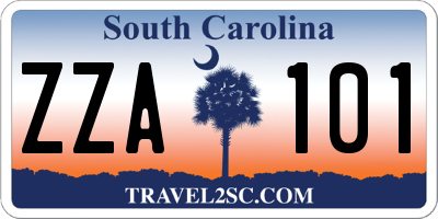 SC license plate ZZA101