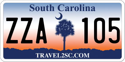 SC license plate ZZA105