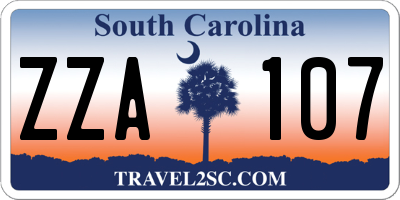 SC license plate ZZA107