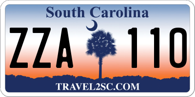 SC license plate ZZA110