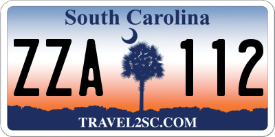 SC license plate ZZA112