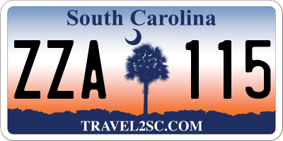 SC license plate ZZA115