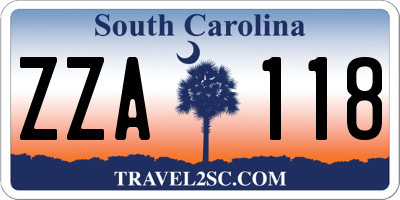 SC license plate ZZA118