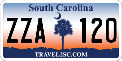 SC license plate ZZA120