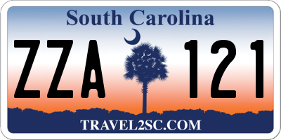 SC license plate ZZA121