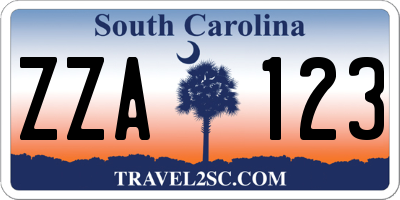 SC license plate ZZA123