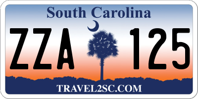 SC license plate ZZA125