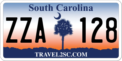 SC license plate ZZA128