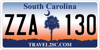 SC license plate ZZA130