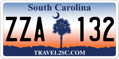 SC license plate ZZA132