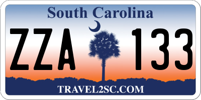 SC license plate ZZA133