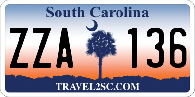 SC license plate ZZA136