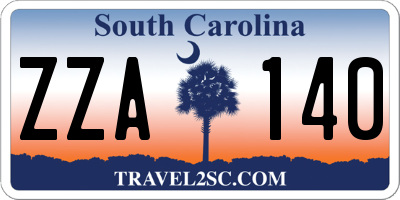 SC license plate ZZA140