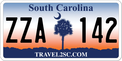 SC license plate ZZA142