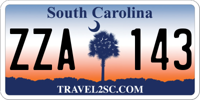 SC license plate ZZA143