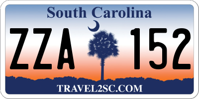 SC license plate ZZA152