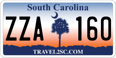 SC license plate ZZA160
