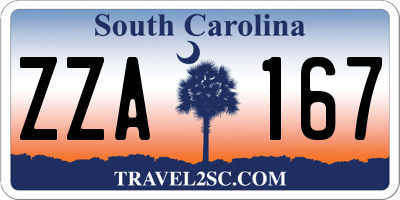 SC license plate ZZA167