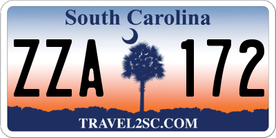SC license plate ZZA172