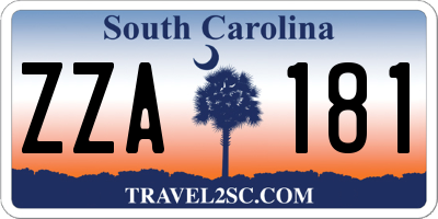 SC license plate ZZA181