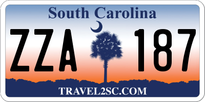 SC license plate ZZA187