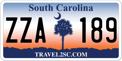 SC license plate ZZA189
