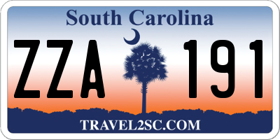 SC license plate ZZA191