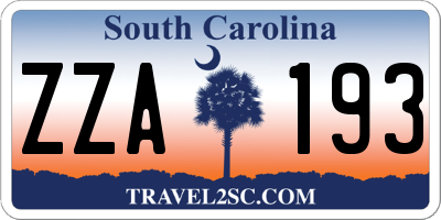 SC license plate ZZA193