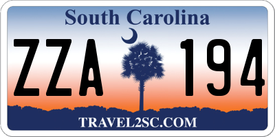 SC license plate ZZA194