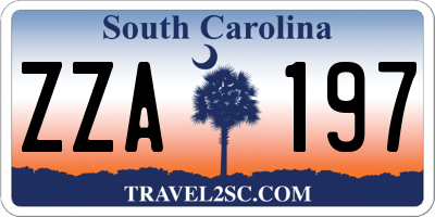 SC license plate ZZA197