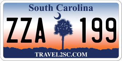 SC license plate ZZA199