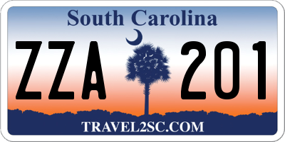 SC license plate ZZA201