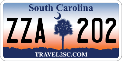 SC license plate ZZA202