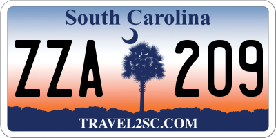 SC license plate ZZA209