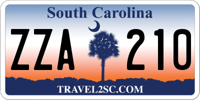 SC license plate ZZA210