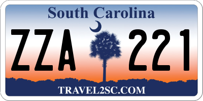 SC license plate ZZA221