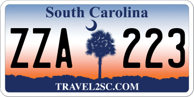 SC license plate ZZA223