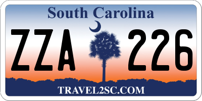 SC license plate ZZA226